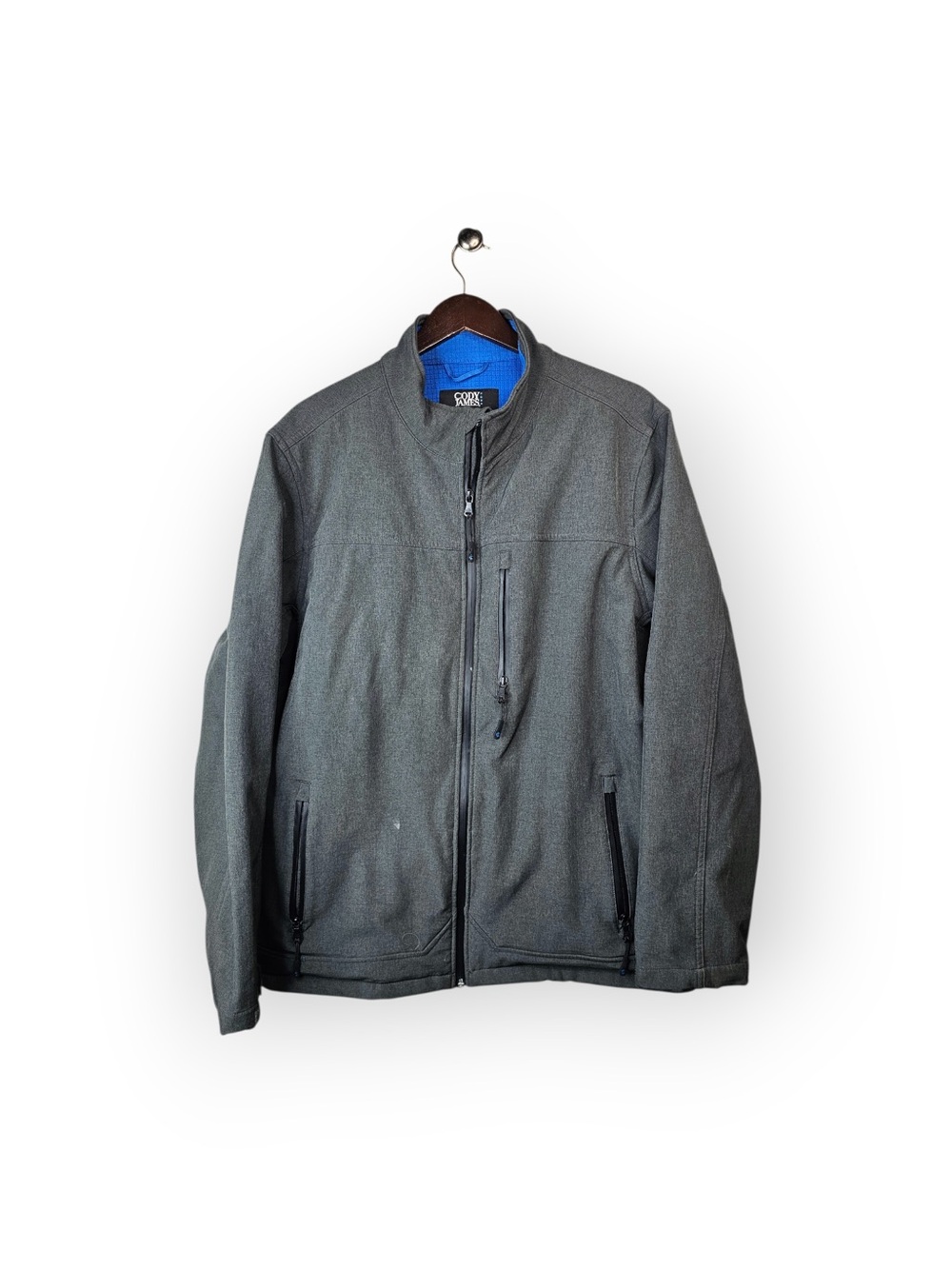 Cody James Core Men's Gray Softshell Jacket Grid Fleece Lined - Size Large - Picture 2 of 5